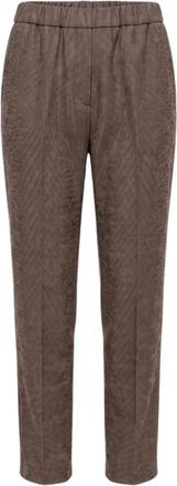 PESERICO P04572Z Tapered Broeken - Dames - Broeken - Bruin - M - Wol - Broeken