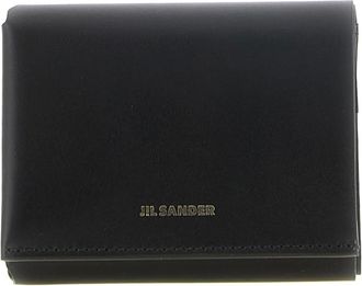 Jil Sander Origami Portemonnee - Heren - Accessoires - Zwart - Maat: ONE Size Leer