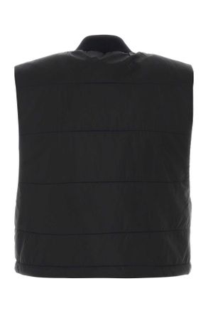 Palm Angels Womens Black Nylon Vest Blackoff Giacche E Gilet