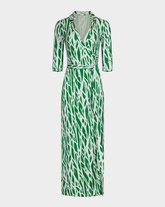 Diane Von F&uuml;rstenberg Abigail Abstract-Print Jersey Maxi Wrap Dress