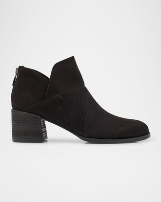 Eileen Fisher Leather Zip Ankle Booties