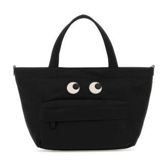 Anya Hindmarch Tote Bags, female, Black, Size: ONE SIZE E/W Eyes Mini Cross-body Tote