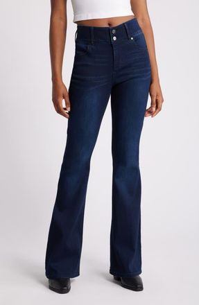 1822 Denim Fit & Lift High Waist Flare Jeans in Ailani at Nordstrom, Size 24