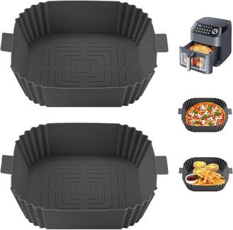 OEM Bandeja De Silicona Para Freidora De Aire De 19,5 Cm, 2 Unidades - Accesorios Para Horno Y Microondas, Gris