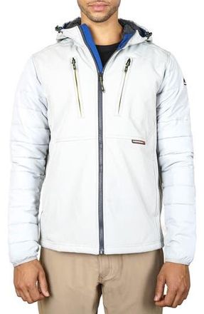 Hawke & Co Softshell Bonded Faux Shearling Lined Zip Hoodie in Highrise at Nordstrom Rack, Size X-Large