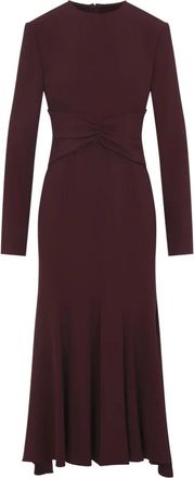 Alberta Ferretti Satin Midi Jurk - Dames - Feestkleedjes - Rood - XS - Satijn - Kleedjes