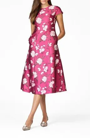 Sachin & Babi Jackie Floral Cocktail Midi Dress in Rhodolite English Rose at Nordstrom Rack, Size 8