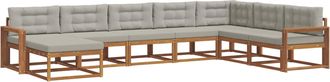 vidaXL Conjunto De Sof&aacute;s De Exterior 8 Uds. Gris Natural Y Claro Vidaxl