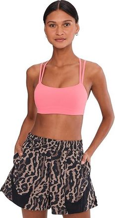 Nike Dri-FIT Zenvy Strappy Light Support Padded Sports Bra Womens Bra Sea Coral/White : LG (US 12-14), Polyester/Spandex