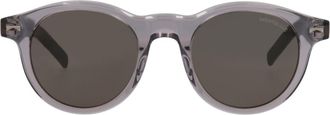 Montblanc 49mm Round Sunglasses in Grey Black Grey at Nordstrom Rack