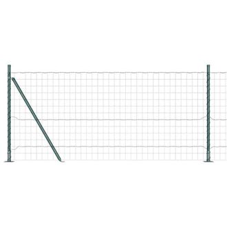 Berkfield Home Euro Fence with 7 Flanged Posts 0.8x10 m Galvanised Steel in Green