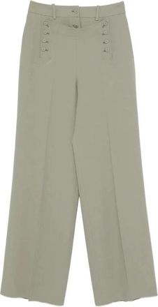 Ermanno Scervino Viscose Acetate Broek - Dames - Wijde Broeken - Groen - M - Broeken
