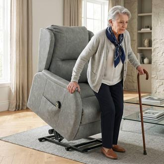 HOMCOM Power Lift Recliner Chair Dual Motor, Grey