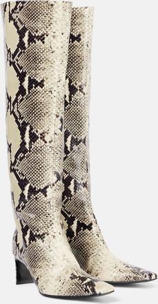 Khaite Ona 55 snake-effect leather knee-high boots