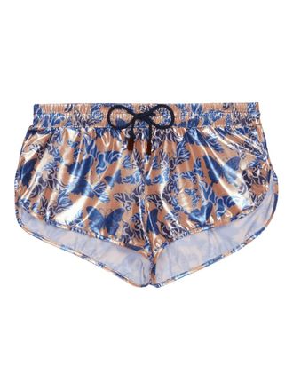 Vilebrequin graphic-print drawstring swim shorts - Neutrals
