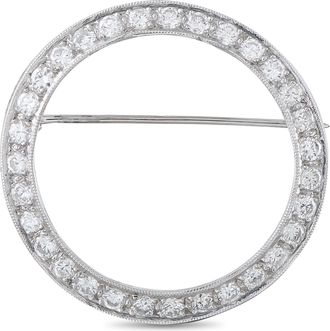 Luxury Bazaar Platinum 1.50ct Diamond Circular Brooch MF28-062426