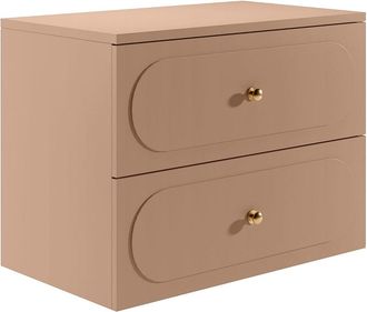 Vente-Unique Mueble bajo lavabo suspendido con encimera - Rosa antiguo - 80 cm - SATOBAL