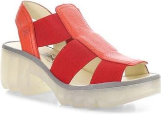 FLY London Teev Platform Sandal in Devil Red at Nordstrom, Size 10-10.5Us