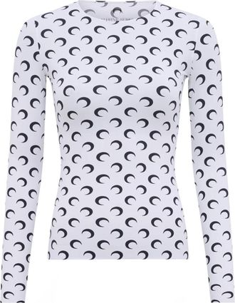 Marine Serre Neutrals Repeating Crescent Moon Top