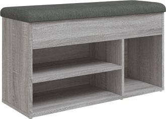 vidaXL Vidaxl - Banco Zapatero Madera De Ingenier&iacute;a Gris Sonoma 82x32x45,5 Cm