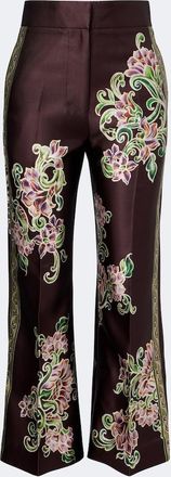 Alemais Al&eacute;mais Josie floral cropped straight pants