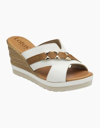 Lotus Womens Barracuda Womens Wedge Sandals - Brown - Size: 5