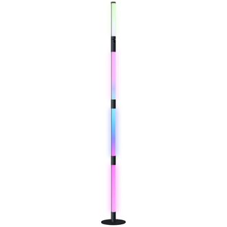 HOMCOM LED Floor Lamp - Corner Floor Lamp with App & Remote Control Dark Grey | TJ Hughes
