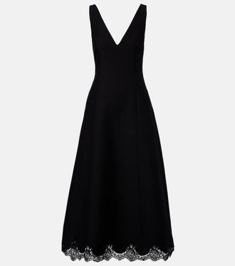 Valentino Vestido midi de Crepe Couture con encaje