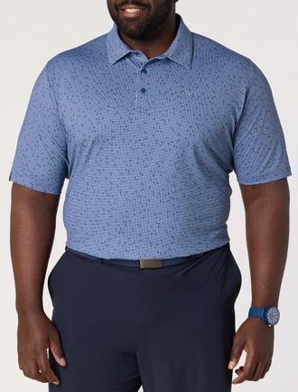 Callaway Big & Tall Chevron Gingham-Printed Performance Polo Shirt in Peacoat at Nordstrom, Size Xxx-Large