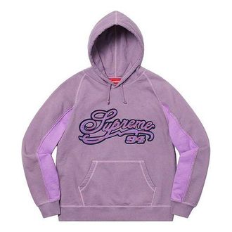 SUPREME Paneled Script Hooded Sweatshirt Purple SUP-SS21-704