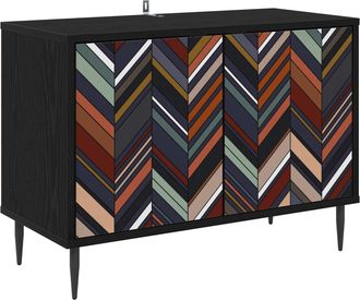 vidaXL Mueble De Tv Ommen 69 X 33 X 50,5 Cm Roble Negro Vidaxl