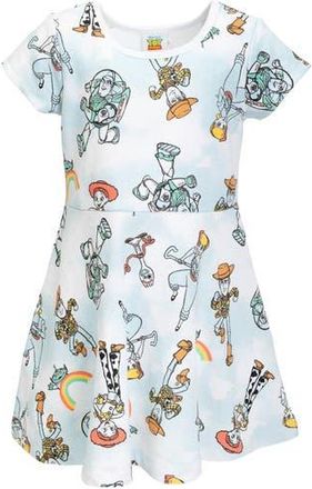 Disney Short Sleeve Skater Dress in Toy Story Blue at Nordstrom, Size 10-12