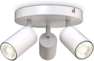 OEM L&aacute;mpara Redonda De 3 Llamas Giratoria Rotable Gu10 Blanco Mate Sin Bombilla
