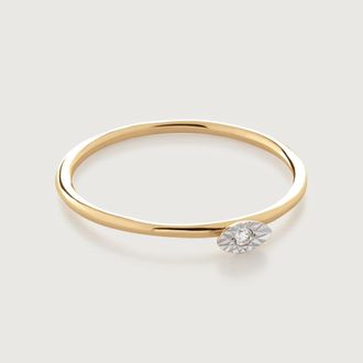 Monica Vinader Gold Diamond Marquise Stacking Ring Diamond