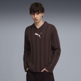 Puma Polo a maniche lunghe T7 da uomo, Abbigliamento, Marrone, XXL