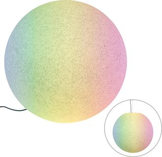QAZQA Qazqa Moderno L&aacute;mpara Exterior Inteligente Gris 77 Cm Ip44 Con Led - Nura Pl&aacute;stico Esfera Adecuado Para Led Max. 1 X 8.5 Watt