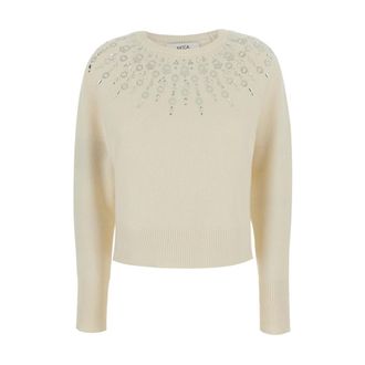 Jucca Jersey con detalles de pedrer&iacute;a - Knitwear - Mujer - Beige - M