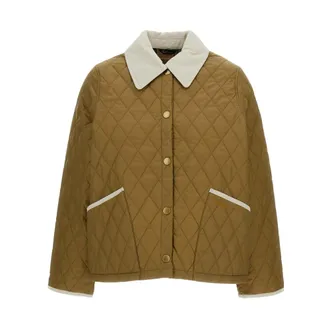 Barbour Winter Jackets, female, Brown, Size: S Icons Cropped Liddesdale Quilted Jacket