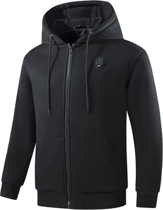 Generic Heated Hoodies for Men, Full Zip Electric USB Rechargeable Sweatshirt, 5 Heating Zones Bodywarmer Electrically, Cold Weather Outerwear Solid Clothing 