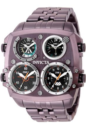 Invicta Aviator - Zulu Time 50660 Herenhorloge - Quartz Uurwerk - Roestvrij Staal met Zwarte Wijzerplaat - 50 mm