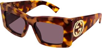Gucci Geometrische Cat-Eye Zonnebril - Dames - Zonnebrillen - Bruin - 53 MM - Accessoires