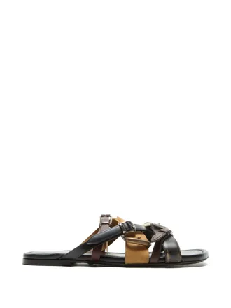 Acne Studios leren platte sandalen