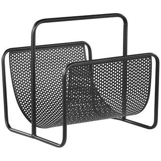 Beliani Revistero De Metal Hierro Negro Soporte Almacenamiento Peri&oacute;dicos Moderno Decoraci&oacute;n Bela