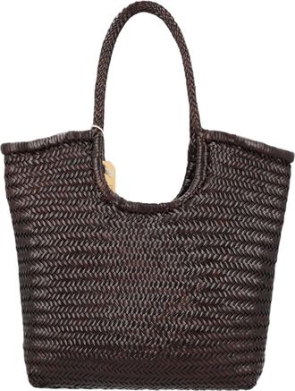 Dragon Diffusion Dark Brown Woven Leather Shoulder Bag