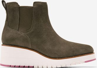 Cole Haan Womens ZER&Oslash;GRAND City Wedge Waterproof Boots - Green Size 10.5