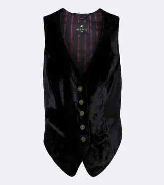 Etro Pegaso velvet vest