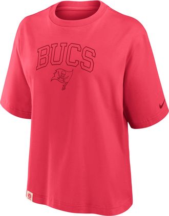Nike Tampa Bay Buccaneers Arch Boxy Nike Womens NFL T-Shirt in Red | 01CM6ES8B-YBA