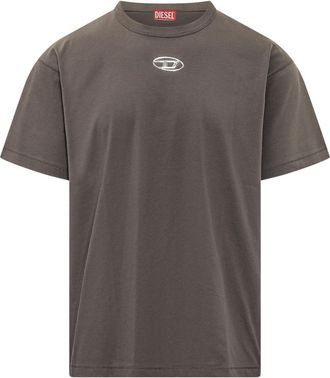 Diesel Grey Crew Neck T-Shirts