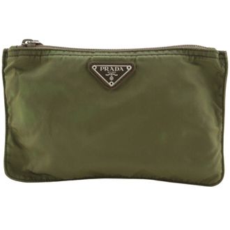 Prada Khaki Nylon Pouch (Pre-Owned)