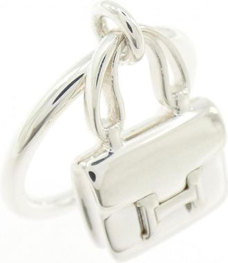 Herm&egrave;s Silver Silver 925 Band Ring (Pre-Owned)